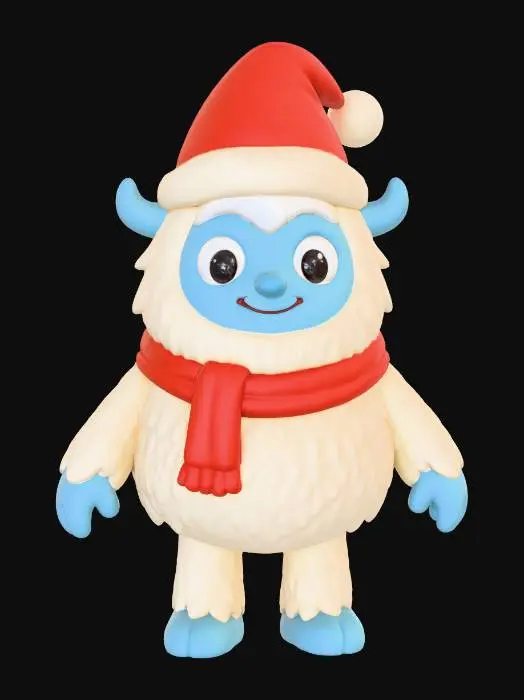 3D model for Holiday Yeti scaled at roblox body hight