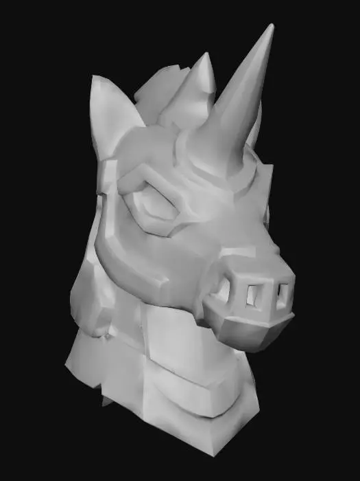 3D model for Mecha Unicorn Helm