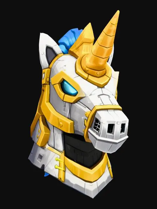 3D model for Mecha Unicorn Helm