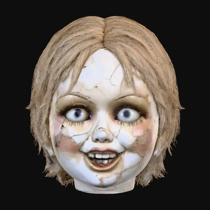 3D model for #Halloween2025#, disturbing scary doll head broken weiry vibes weird horror