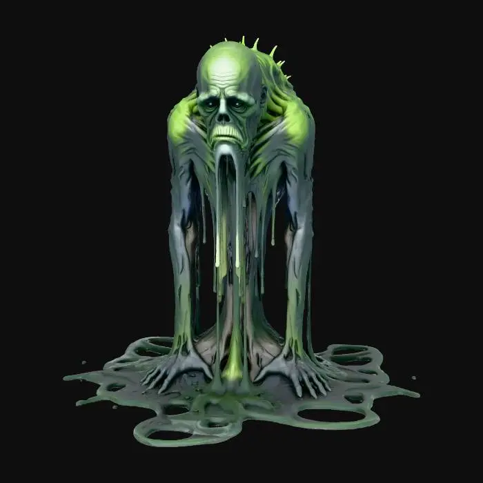 3D model for lonely sad monster melting away scary