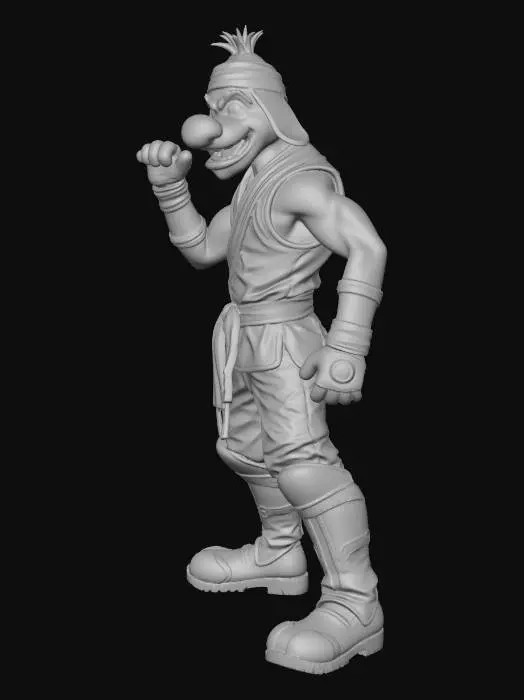 3D model for goofy as a cool mortal kombat styled fighter