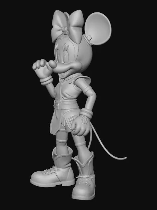 3D model for minne mouse as a cool mortal kombat styled fighter