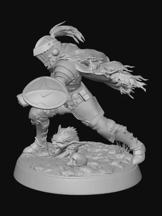 3D model for Crimson Knight and the Goblin Head