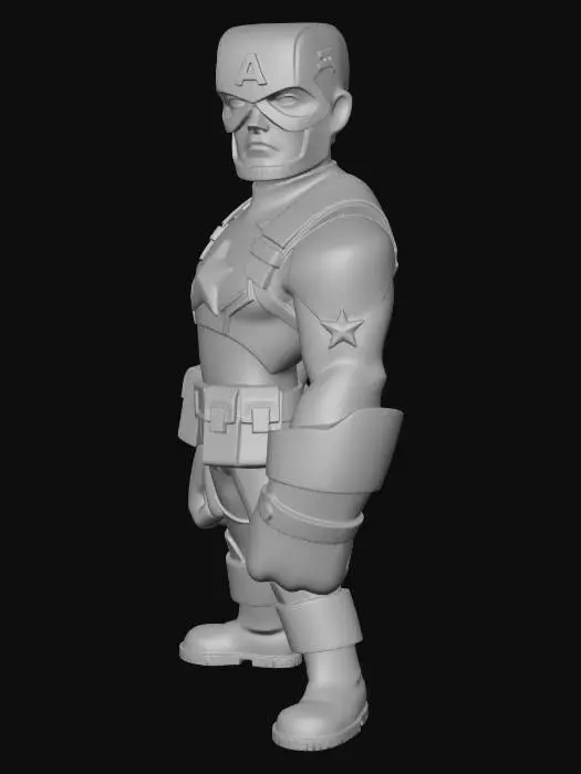 3D model for 3d print: cartoon style captain America