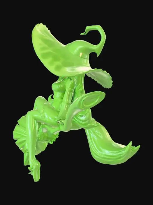 3D model for Witchy Cat on Broomstick