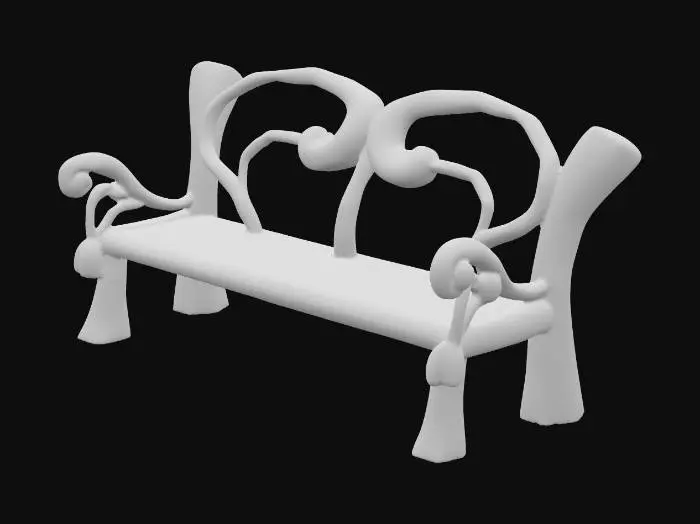 3D model for Woodland Whimsy Bench