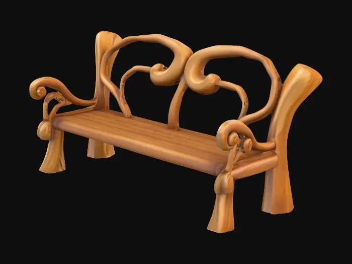 3D model for Woodland Whimsy Bench