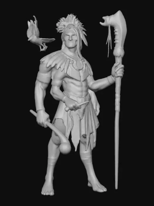 3D model for Warrior of the Raven Plains