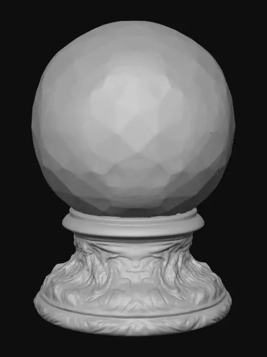 3D model for Raven in a Blue Glass Sphere