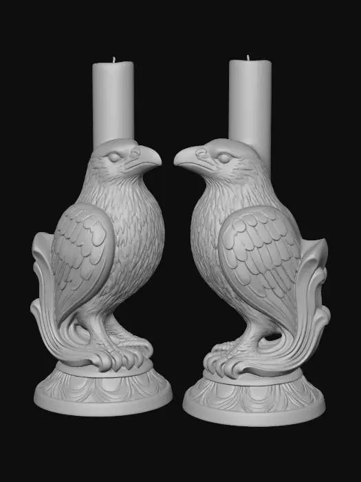 3D model for Raven Candle Holders