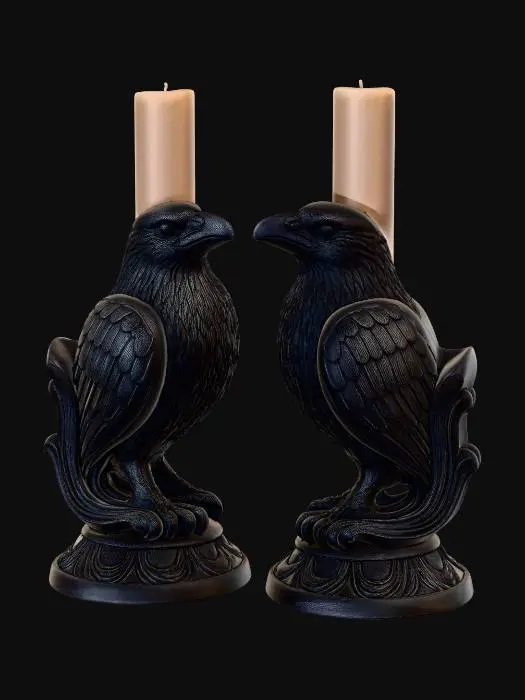 3D model for Raven Candle Holders