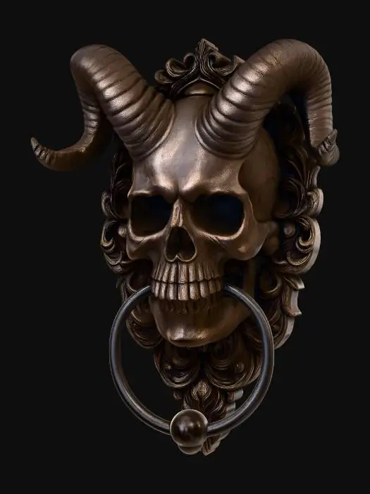 3D model for Infernal Horned Skull with Ring