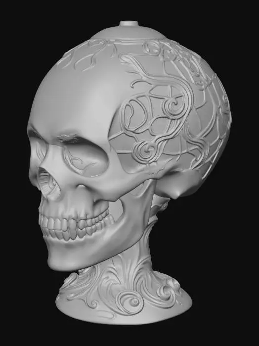 3D model for Amber Skull Mosaic Lamp