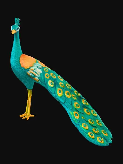 3D model for Teal Peacock Majesty