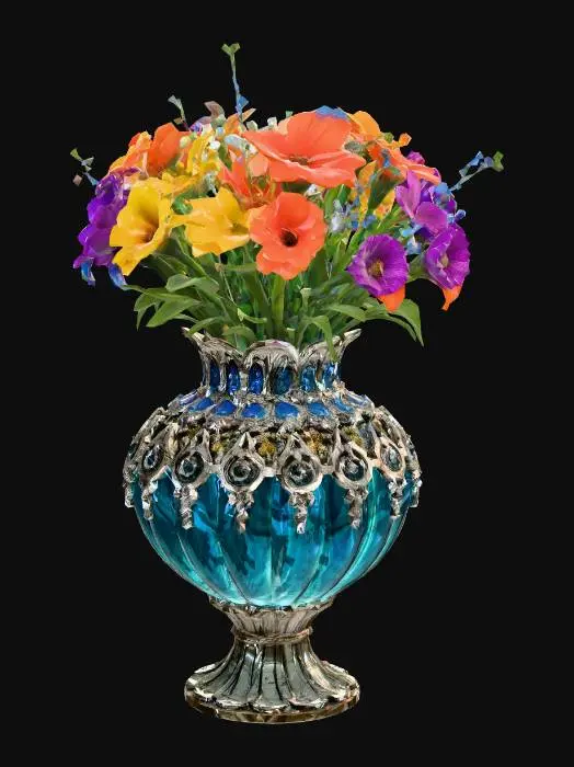 3D model for Cerulean Ornate Vase Bouquet