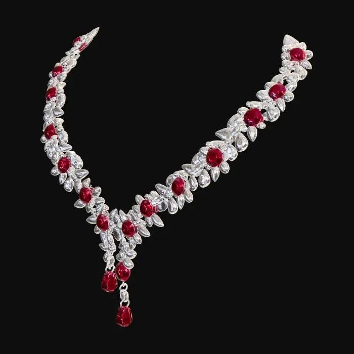 3D model for Crimson Cascade Necklace