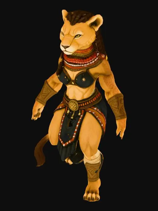 3D model for Warrior Lioness Pawn