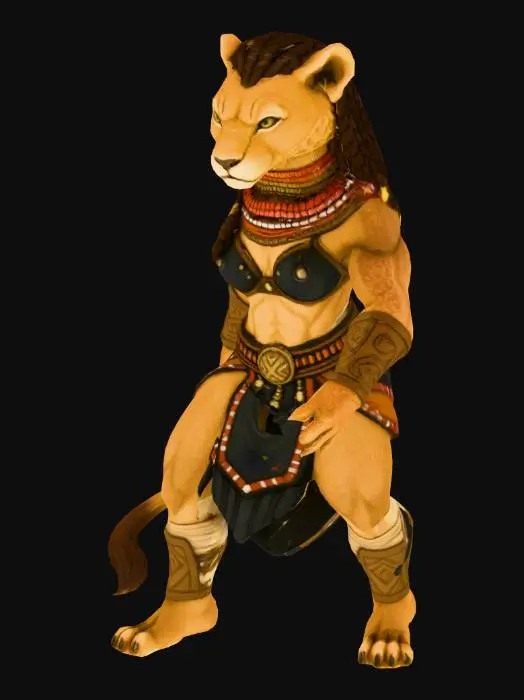 3D model for Warrior Lioness Pawn