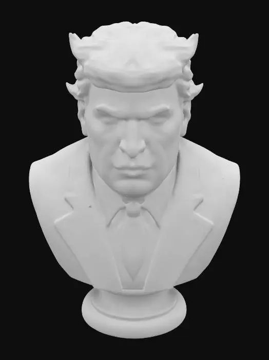 3D model for Sculpté, buste, and symétrie parfaite réaliste Donald Trump, Marbre, caricatural, plein de détails