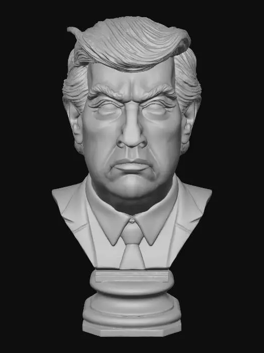 3D model for Sculpté, buste, and symétrie parfaite réaliste Donald Trump, Marbre, caricatural, plein de détails