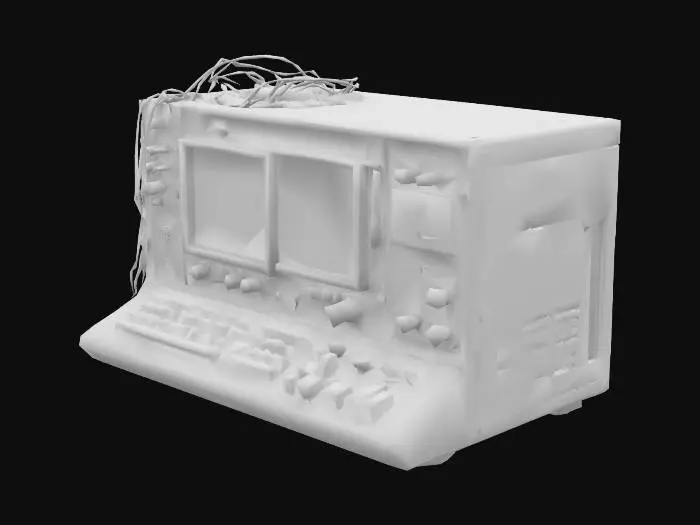 3D model for Detailed photorealistic computer device. Many buttons and cables. Photorealistic.