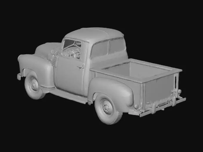 3D model for Beat up pickup truck. Rusted and old. Photorealistic.