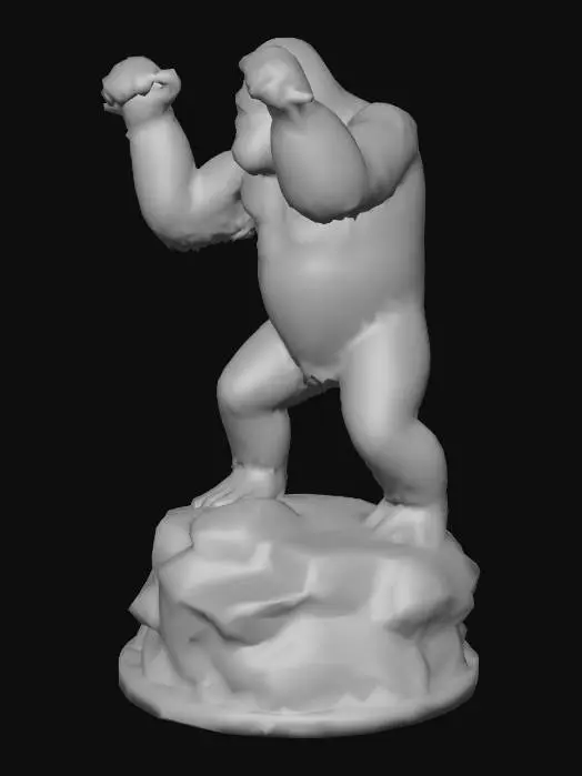3D model for statue of king kong. Photorealistic.
