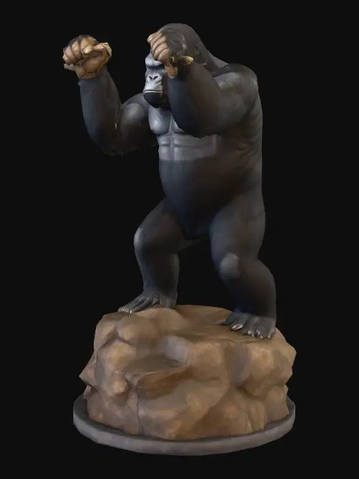 3D model for statue of king kong. Photorealistic.
