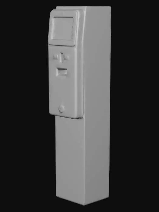 3D model for self service electronic parking meter. high detail. photorealistic.