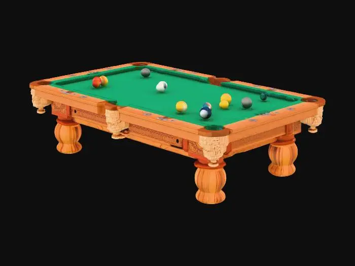 3D model for Design a pool table in Pixar style animation texture. Make sure the texture is high quality.