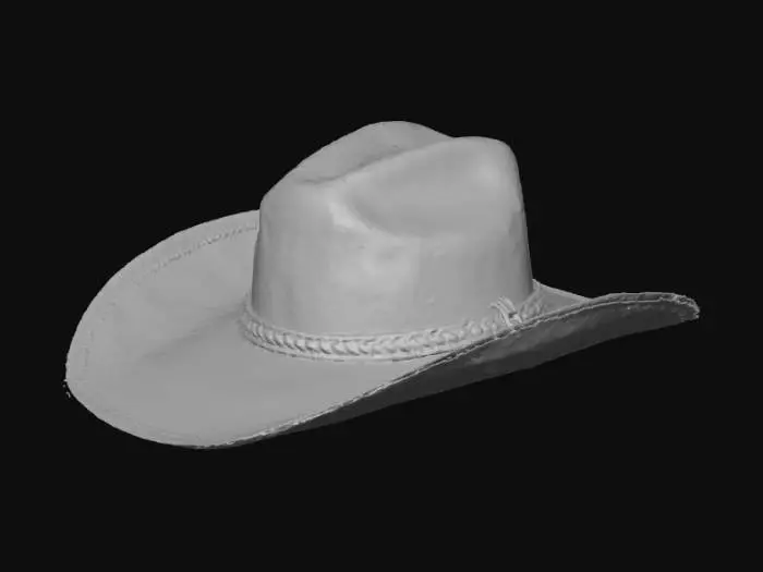 3D model for Design a retro cowboy hat used between 1800 and 1900. Make it with a straw sash. Create a distressed look. Create a realistic, high-quality texture.