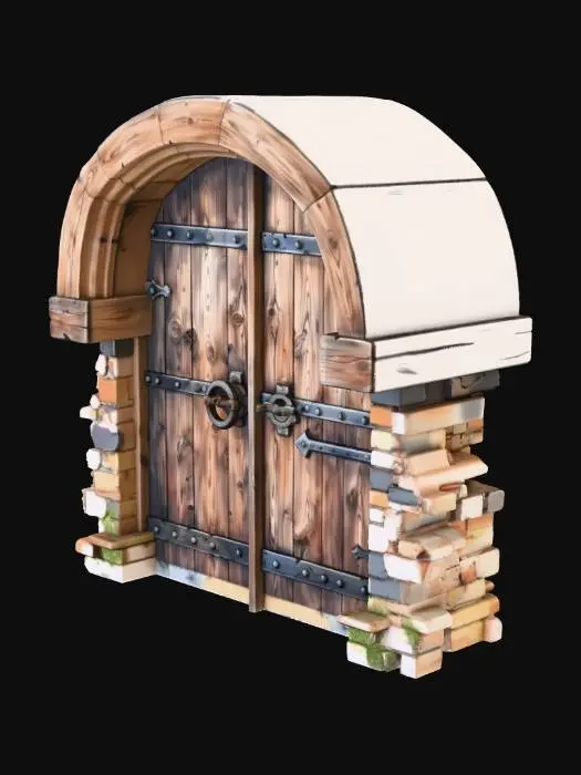 3D model for Wooden Portal