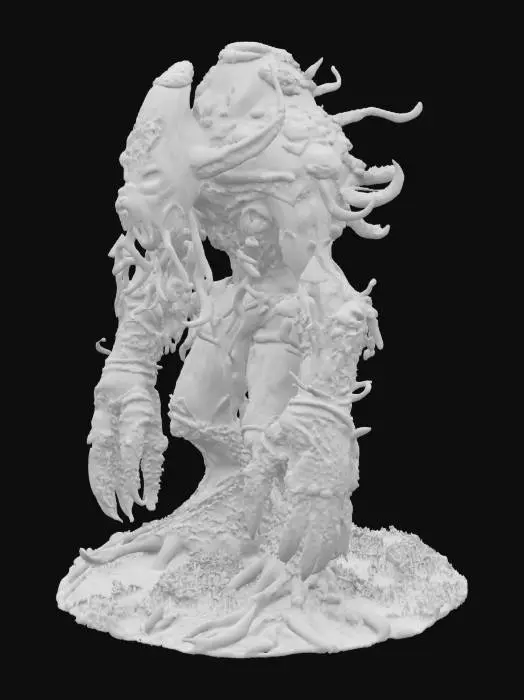 3D model for The Rotten Giant is a huge mushroom monster, as large as an ancient giant in size. Its skin is covered with black and green poisonous spots, and its muscle lines are full of the coldness of the Gothic style. On its giant, there are poisonous mushrooms like the sculptures of ancient temples, and the dark spikes protrude like the spires of a clock tower. The Rotting giant doesn't have traditional clothing, but its body is covered with armor formed by poisonous mushrooms and decaying plants to protect its fragile muscles. The tips of those huge mushrooms seem to be composed of patterns cast from ancient metals and black rocks.