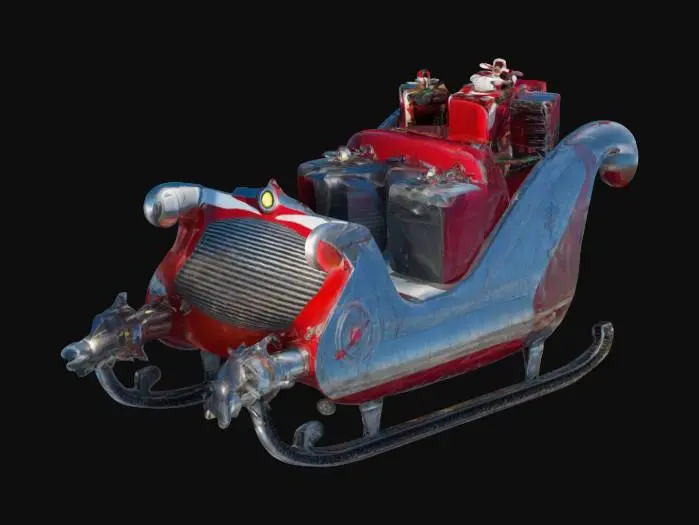 3D model for #ChristmasAdventure# Santa slay with jet engines on it.