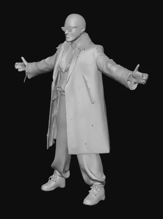 3D model for mafia gangster man, hyper-realistic detailed. T-pose.