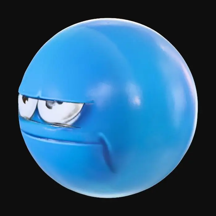 3D model for Smug Blue Emoji