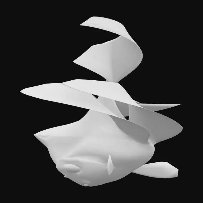 3D model for mon poisson deforme_retextu