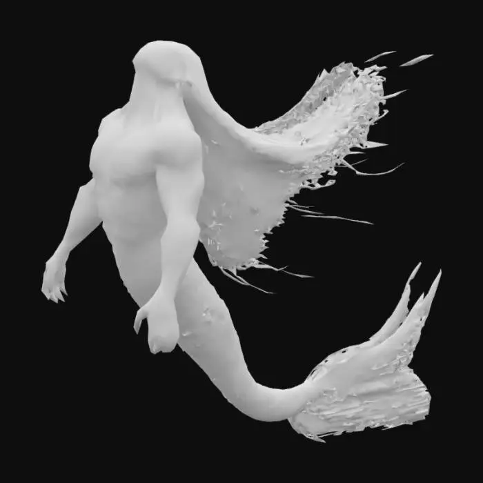 3D model for Dark Merman_