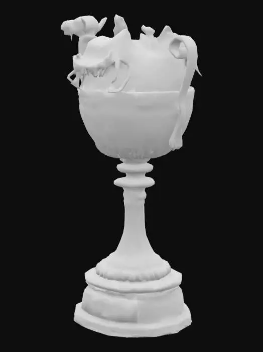 3D model for A trophy for a camel racing game, camel on top of the trophy