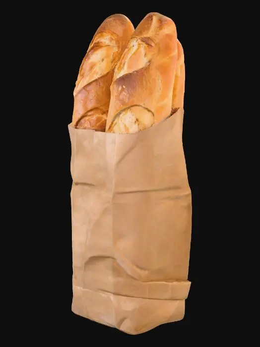 3D model for Baguettes in a Paper Bag
