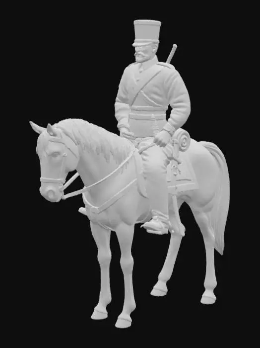 3D model for Cavalryman in Red Uniform