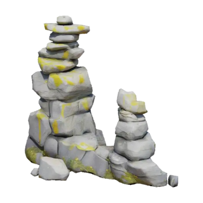 Stone Balance 3D model, vytvořený pomocí AI