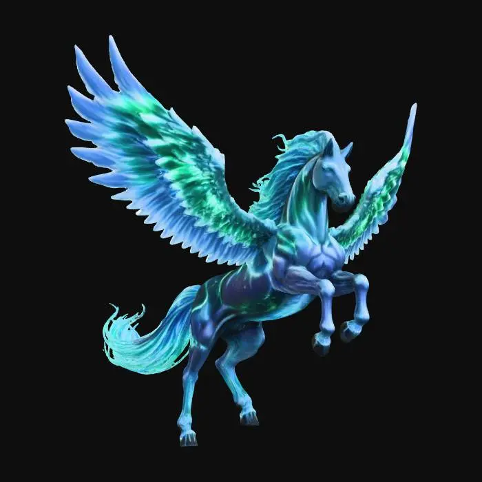 3D model for A giant and powerful elemental horse  with giant wings