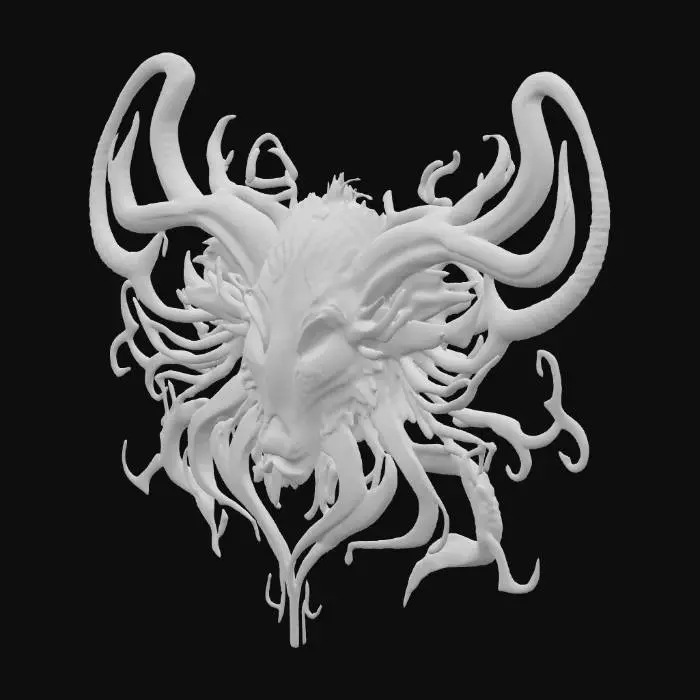 3D model for Frank Frazetta绘画风格，奇幻绘画大师，奇幻风格电影海报，风格，极繁主义，不对称构图。磨砂感、极具艺术感、震撼人心、视觉冲击力、咖色和深绿色，