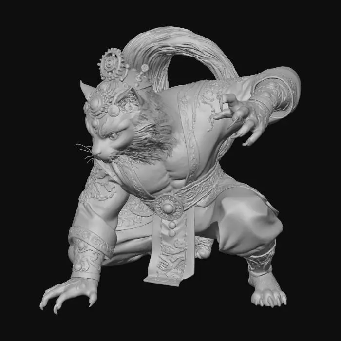 3D model for Mystic Feline Mage