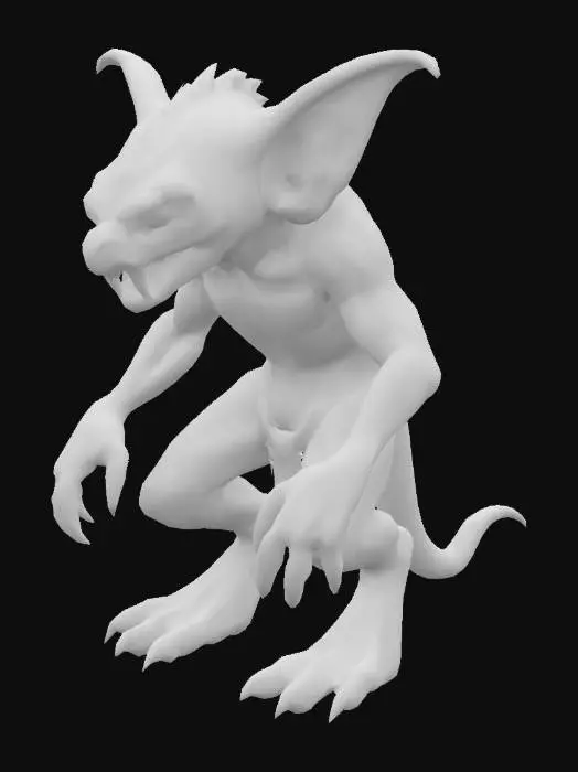3D model for un pericoloso goblin senza vestiti

