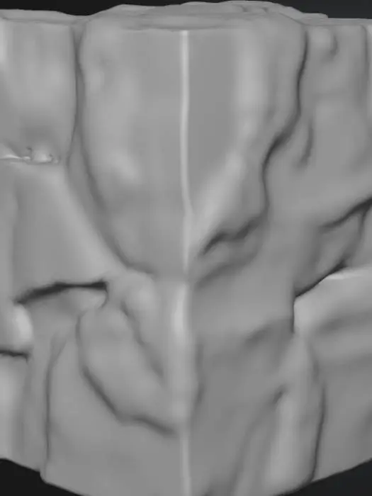 3D model for disegna un cubo di roccia realistica montana tielable da tutti i lati e in qualunque direzione con muschio