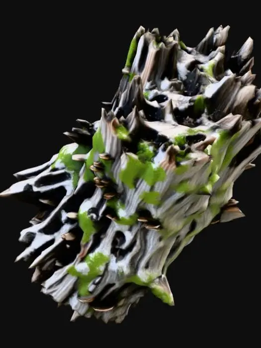 3D model for Un vecchio tronco da foresta un po immevato e sporco