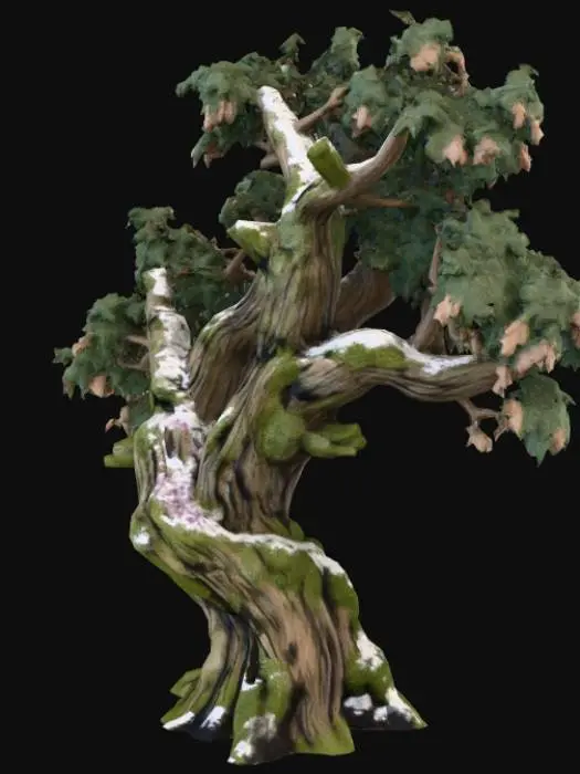 3D model for Un vecchio albero da foresta un po immevato e sporco